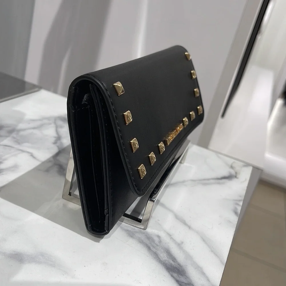 MICHAEL KORS JET SET TRAVEL LADY LARGE TRIFOLD  NON-LEATHER VEGAN WALLET 
BLACK - Picture 14 of 16